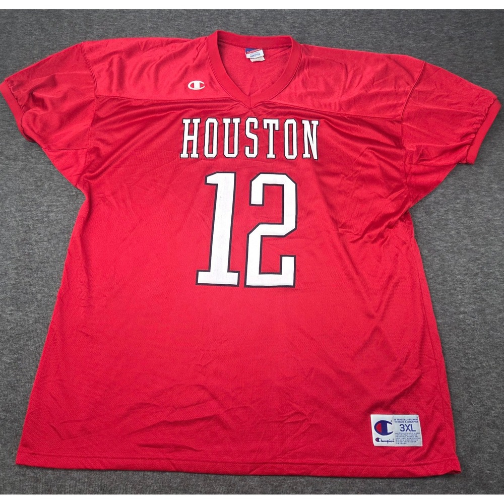 Champion Football Jersey Mens 3XL Red Houston Cougars University Authentic 90s